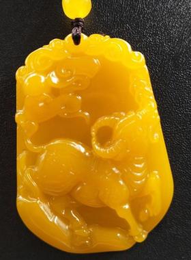 天然黄龙玉十二生肖龙牛