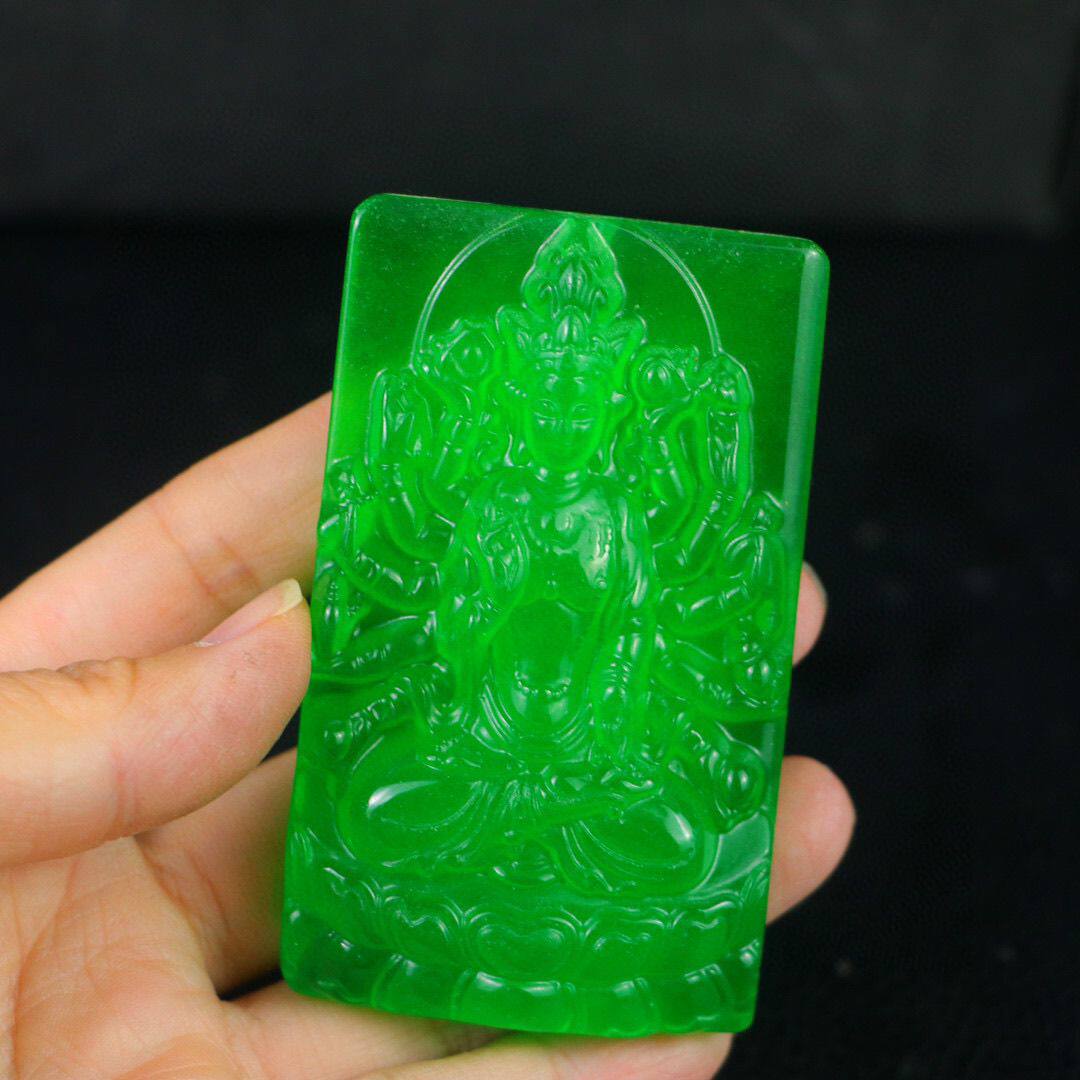 完美高冰精工雕刻【千手观音】精美饰品送链子送盒子文玩饰品