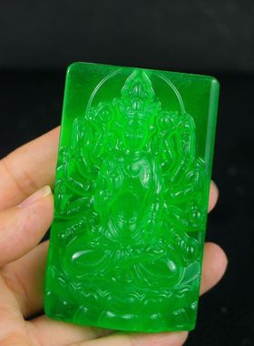 完美高冰精工雕刻【千手观音】精美饰品送链子送盒子文玩饰品
