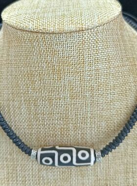 西藏天珠锁骨链玛瑙九眼