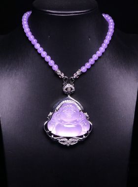 完美高冰精工镶嵌【弥勒佛】精美饰品送链子送盒子文玩饰品