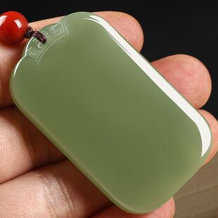 新疆和田浅鸭蛋青平安替阿富汗玉吊坠男女款高端玉佩玉石挂件项链