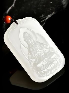 天然新疆和田羊脂白玉坐莲