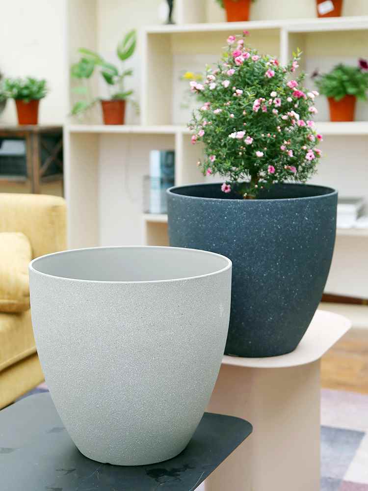北欧树脂塑料花盆大号客厅落地幸福树仿水泥室内大型绿植深高花盆