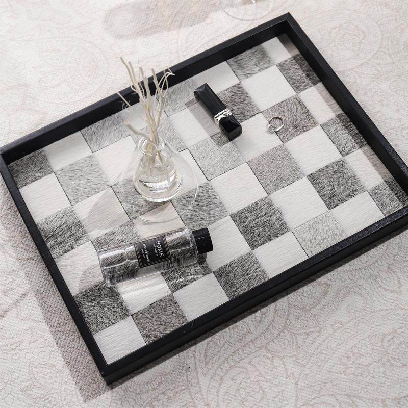 多莫家居香薰马毛棋盘格托盘摆件ins风北欧首饰咖啡杯桌面收纳盘,家居饰品,香薰托盘,淘宝优惠券,粉丝福利购,淘宝优惠卷