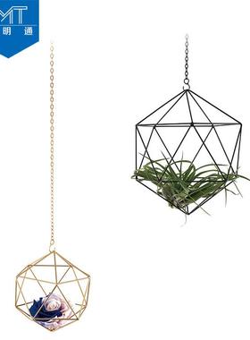 北欧创意立体几何形花架空气凤梨花器婚礼装饰道具家居饰品挂件