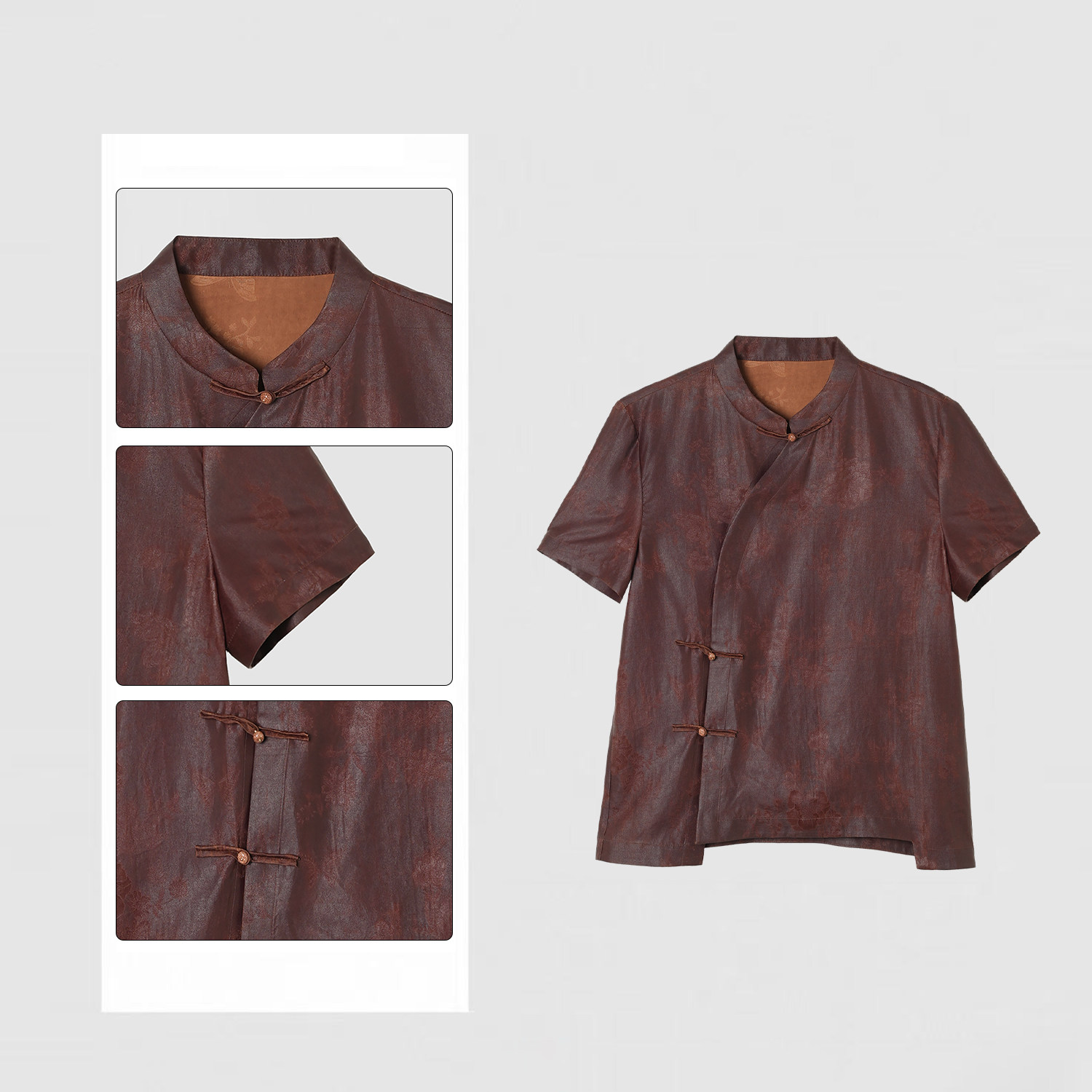 【清濛羽】国风新款气质斜襟百搭优雅新中式衬衫5091