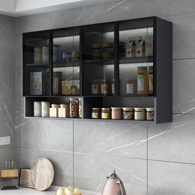 玻璃门厨房吊柜墙壁柜墙上储物柜挂墙简约阳台卫生间浴室壁挂柜子