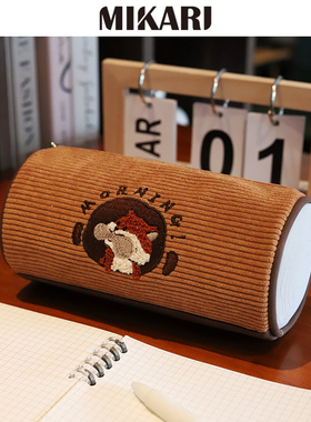 美卡瑞笔袋大容量笔袋男女孩高级感设计新款树木系初中生铅笔盒儿童小学高中女生高颜值简约ins风文具盒可爱