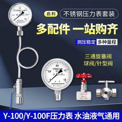 不锈钢Y100耐高温压力表