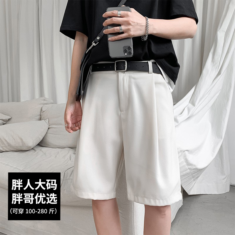 大码男士夏季新款休闲直筒西装短裤港风百搭高级感潮流通勤五分裤