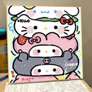 饰油彩画 猫咪数字油画手工diy填色卡通儿童丙烯手绘填充涂色装