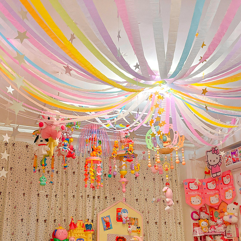 【天花板变美了！】拉花彩带装饰