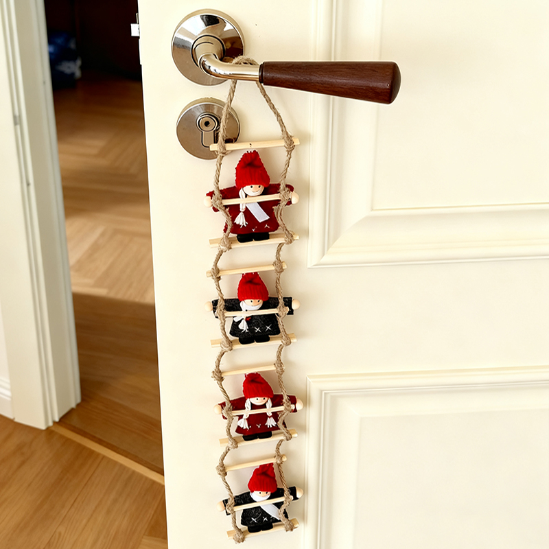 门把手挂饰圣诞老人爬绳玩具节日装饰品挂件场景布置店铺氛围感
