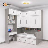 两侧衣柜床组合实木小户型儿童单人多功能储物榻榻米带书桌一体床