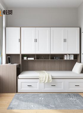榻榻米床衣柜一体儿童房间实木带书桌连侧柜子小户型卧室套装组合