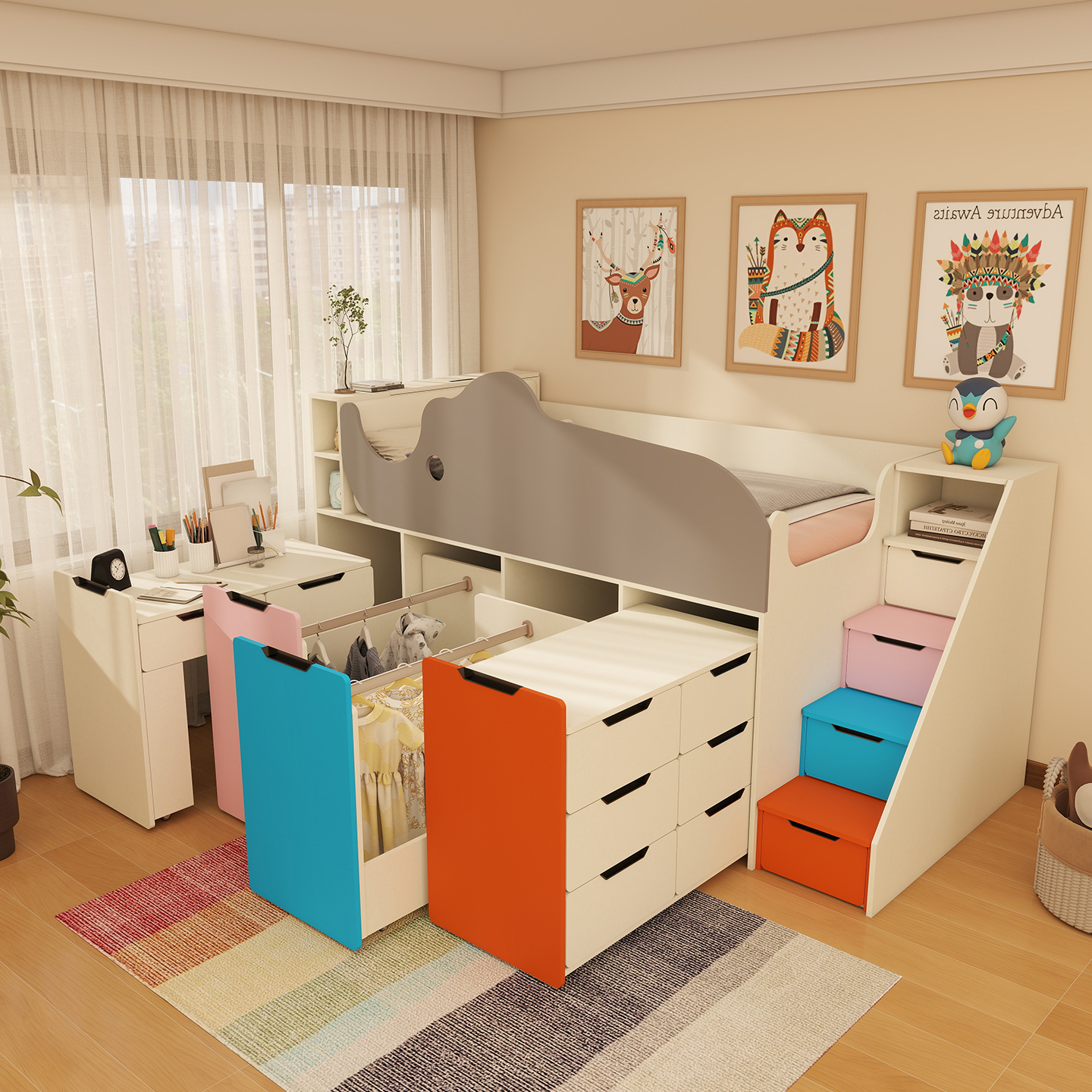 宝藏组合床给孩子童话般的小天地