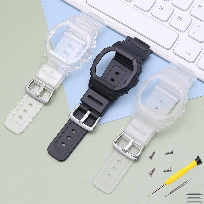 适配卡西欧方块GWB5600/DW5600SKE/SC/LS/GW5000冰韧表带表壳配件