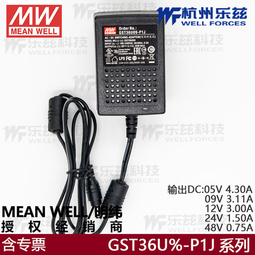 GST36U12明纬电源适配器美式插头
