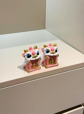新年醒狮摆件2025蛇年新年客厅玄关工位装饰品乔迁之喜送朋友礼物