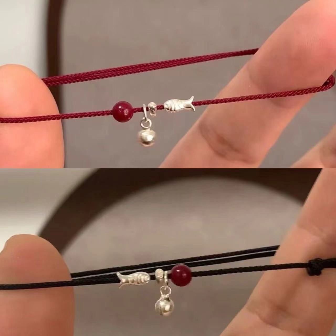 新中式年年有余小鱼手链红色新年喜庆编织手绳女小众简约国潮手饰