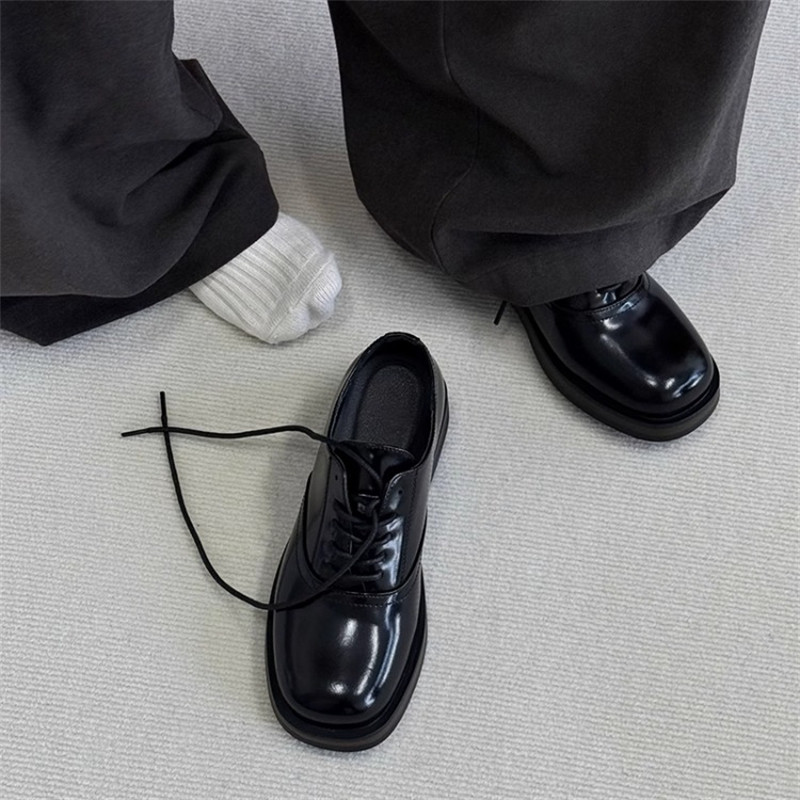 cleanfit德比鞋男女款方头皮鞋情侣黑色公务鞋商务正装休闲乐福鞋