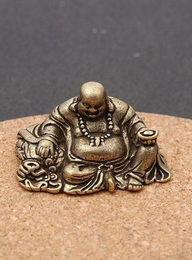 新款客厅桌面黄铜复古摆件便携佛铜像风水钥匙扣工艺品挂件批发