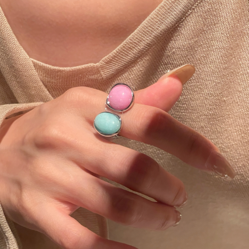 女高级ins时髦撞色戒指百搭