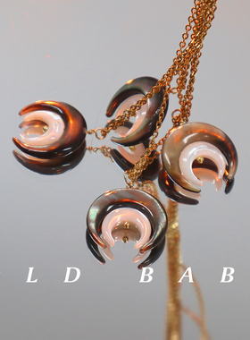 Old babe原创设计双月亮项链女耳环小众ins个性不撞款质感博主韩