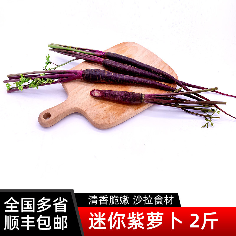 紫胡萝卜2斤 新鲜西餐蔬菜手指水果黑胡萝卜炒菜凉拌食材包邮
