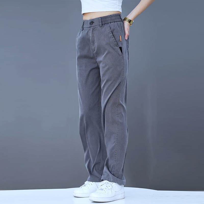 休闲裤男士秋冬款2024新款宽松直筒阔腿长裤中年男款冬季加绒裤子