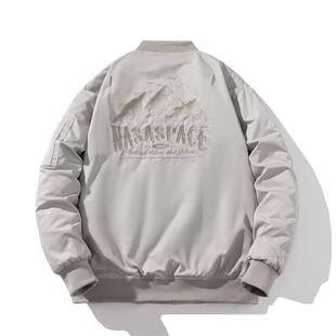 美式工装飞行员夹克春秋冬季棉衣男女刺绣棒球服薄款外套潮牌棉服