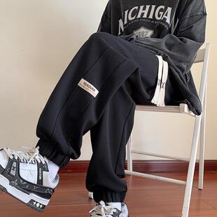 秋冬季青少年裤子男孩初中高中学生帅气休闲运动卫裤大童加绒加厚