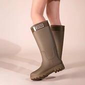 加高筒雨鞋 高档水鞋 时尚 防水高帮长筒通勤长筒雨靴水靴防滑冬保暖