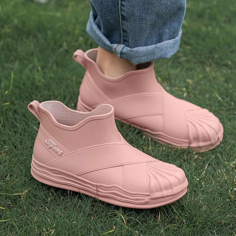 日系学院风低帮学生雨靴