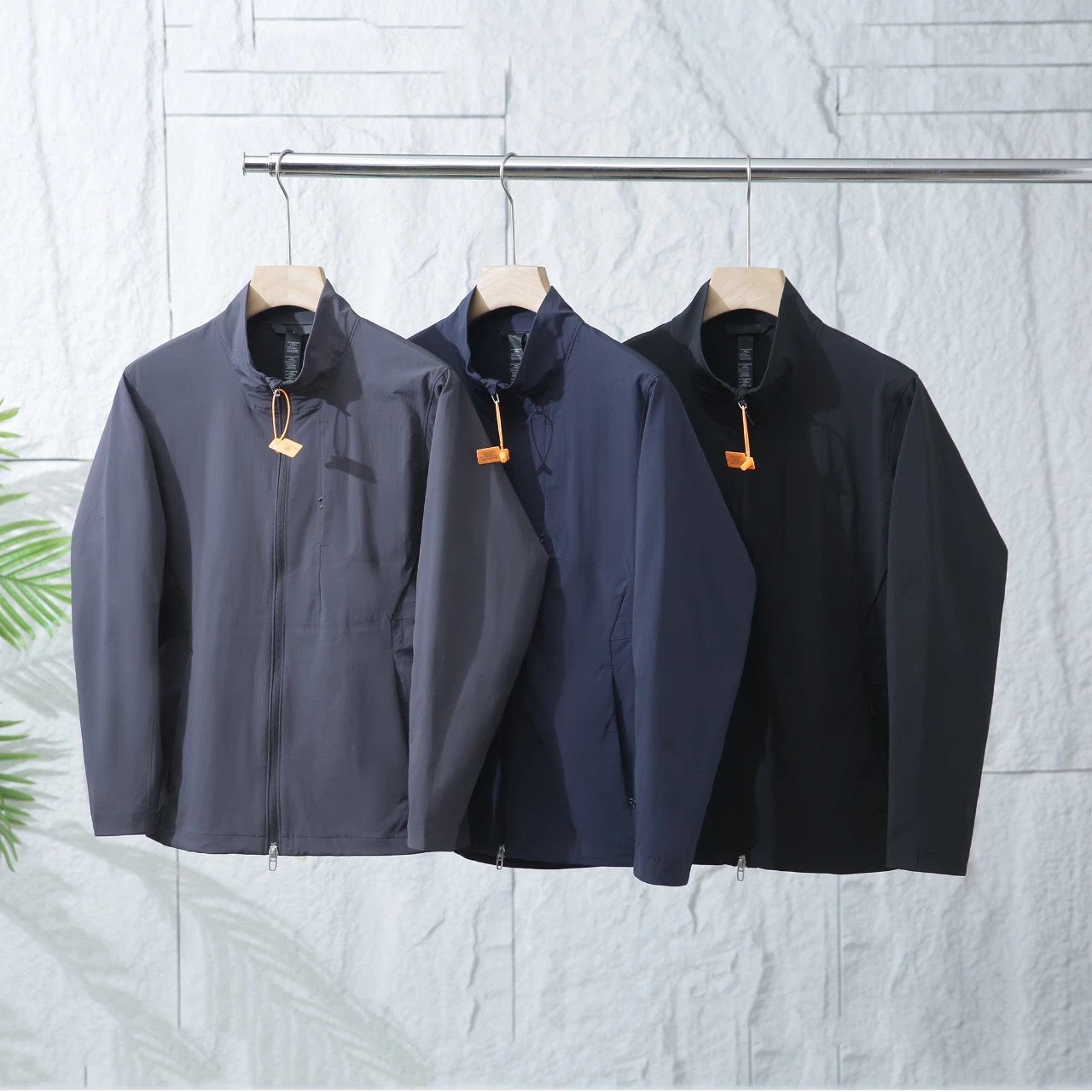 旅行家系列春夏款双拉链头商务立领防风户外都市夹克上衣行政外套