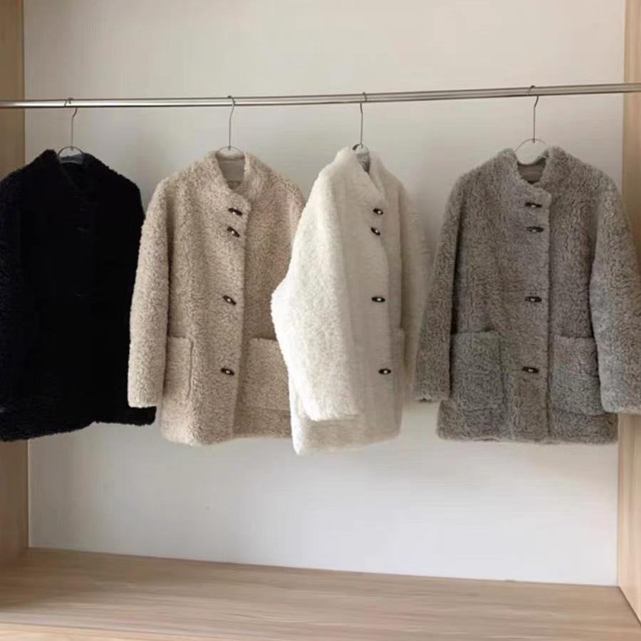 YY专属2860早冬全羊毛皮毛一体牛角扣大衣（S胸围120衣长76）10.6