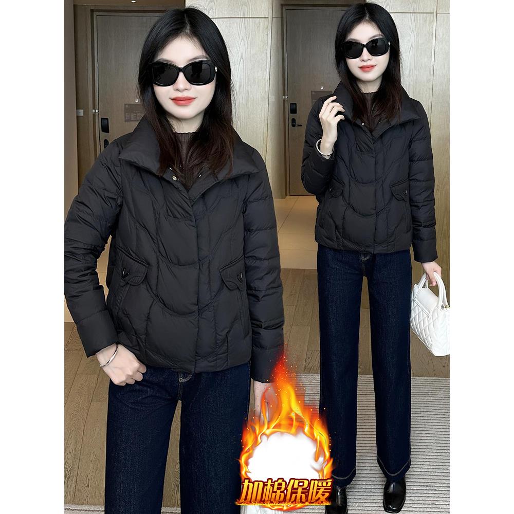 MONLOUVE2025冬季新款时尚气质服女士高级感显瘦加加厚短外套袄