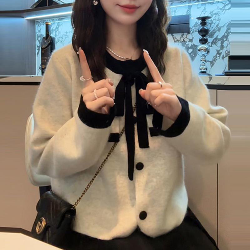 MONLOUVE巨好看的秋装一整套女2025年新款针织开衫毛衣外套收腰短