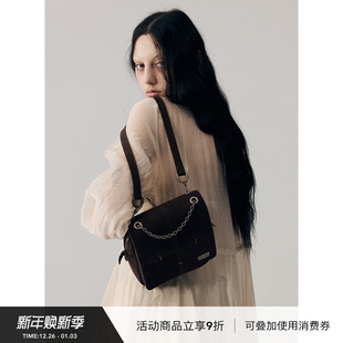 VINZOO 原创复古全粒面磨砂荔枝纹牛皮拼接双肩包