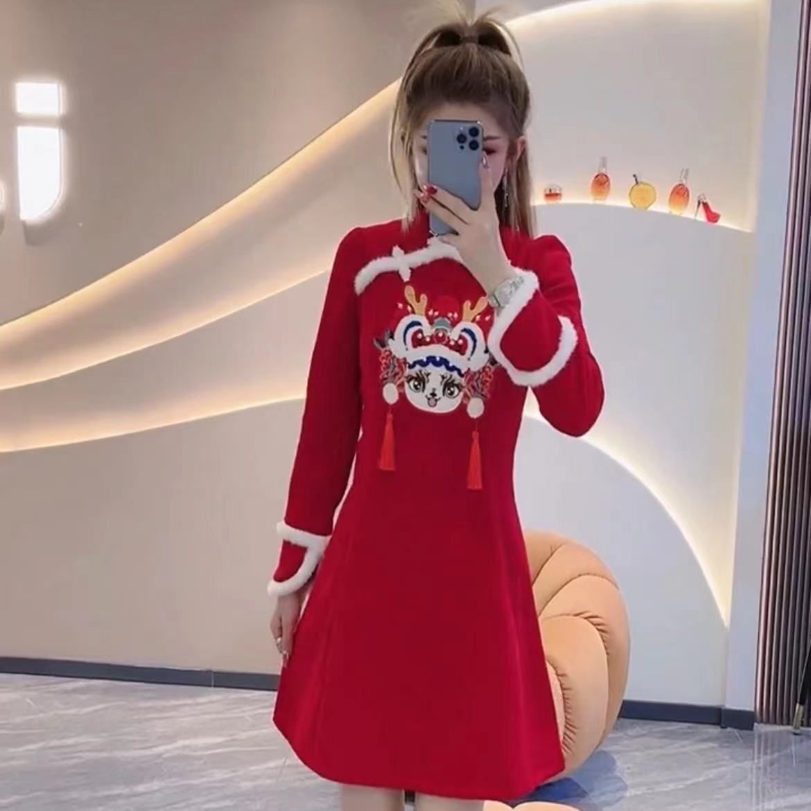 连衣裙女秋冬新款中国风