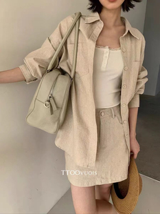 半身裙两件套套装 2026早春气质慵懒风显瘦衬衫 OO老钱风韩版 T.T