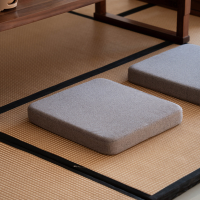 禅意新中式棉麻坐垫榻榻米中古风家用席地茶室座垫飘窗垫