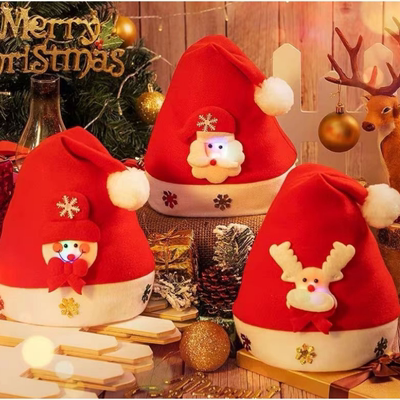圣诞帽儿童成人圣诞老人鹿角帽子装扮头饰幼儿园圣诞节装饰品礼物