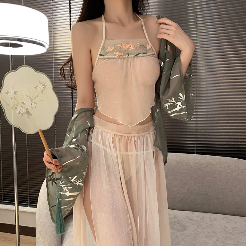汉服性感睡衣趣情内衣古风制服古装纯欲小胸暴露女装套装情调女士