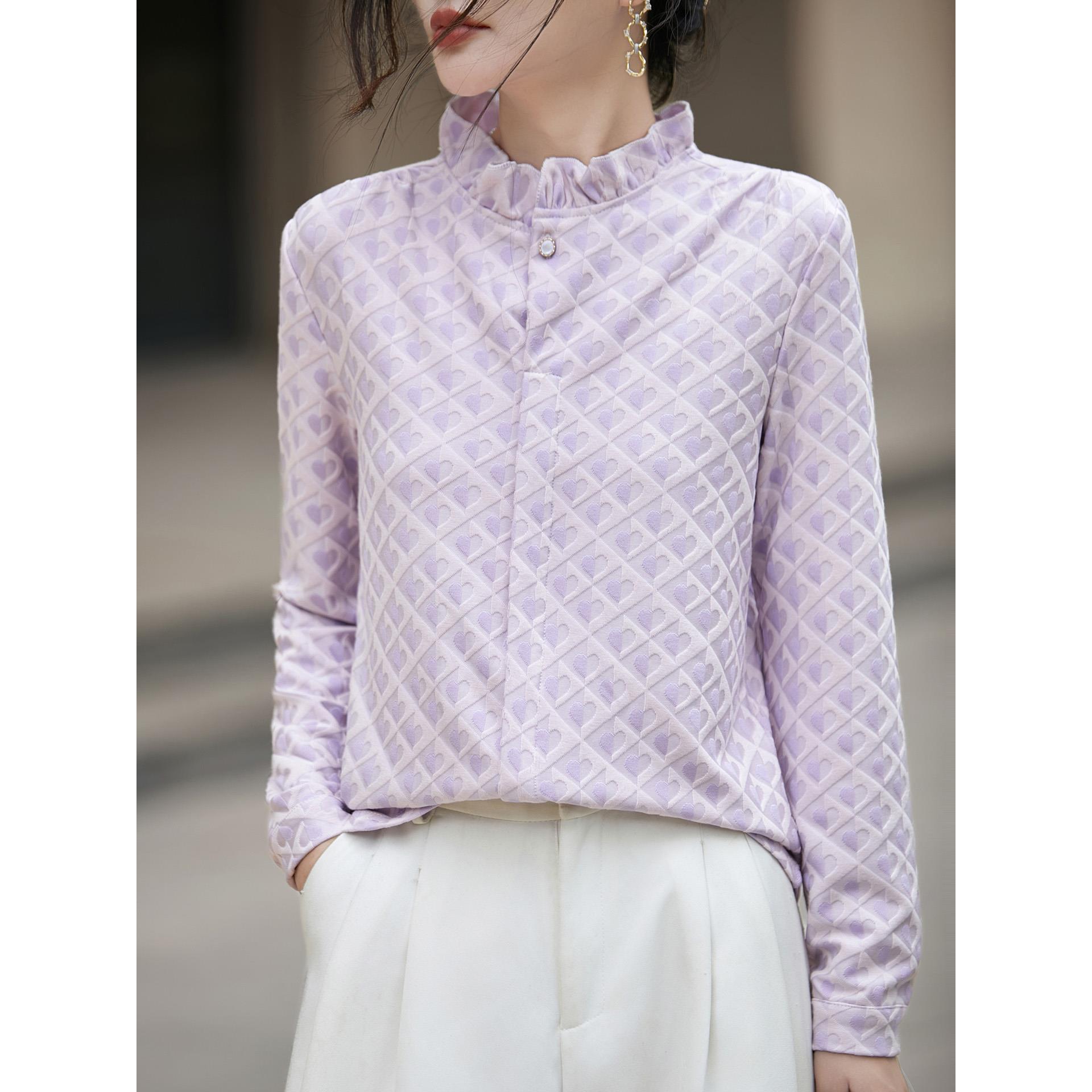 MONLOUVE2025独特超好看上衣木耳边衬衫打底衫时尚高级感冬季针织