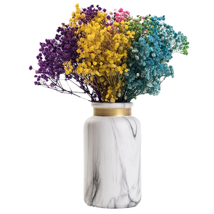 满天星干花花束真花永生花风干永生花带花瓶居家客厅桌面装饰摆设