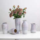 中古风花瓶陶瓷摆件简约餐桌客厅电视柜玄关无孔插花水养透气花器