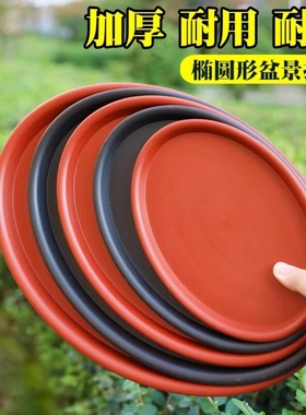 陶瓷花卉花盆托盘花盘底盘垫接水盘花托垫底圆形白色底托塑料红色