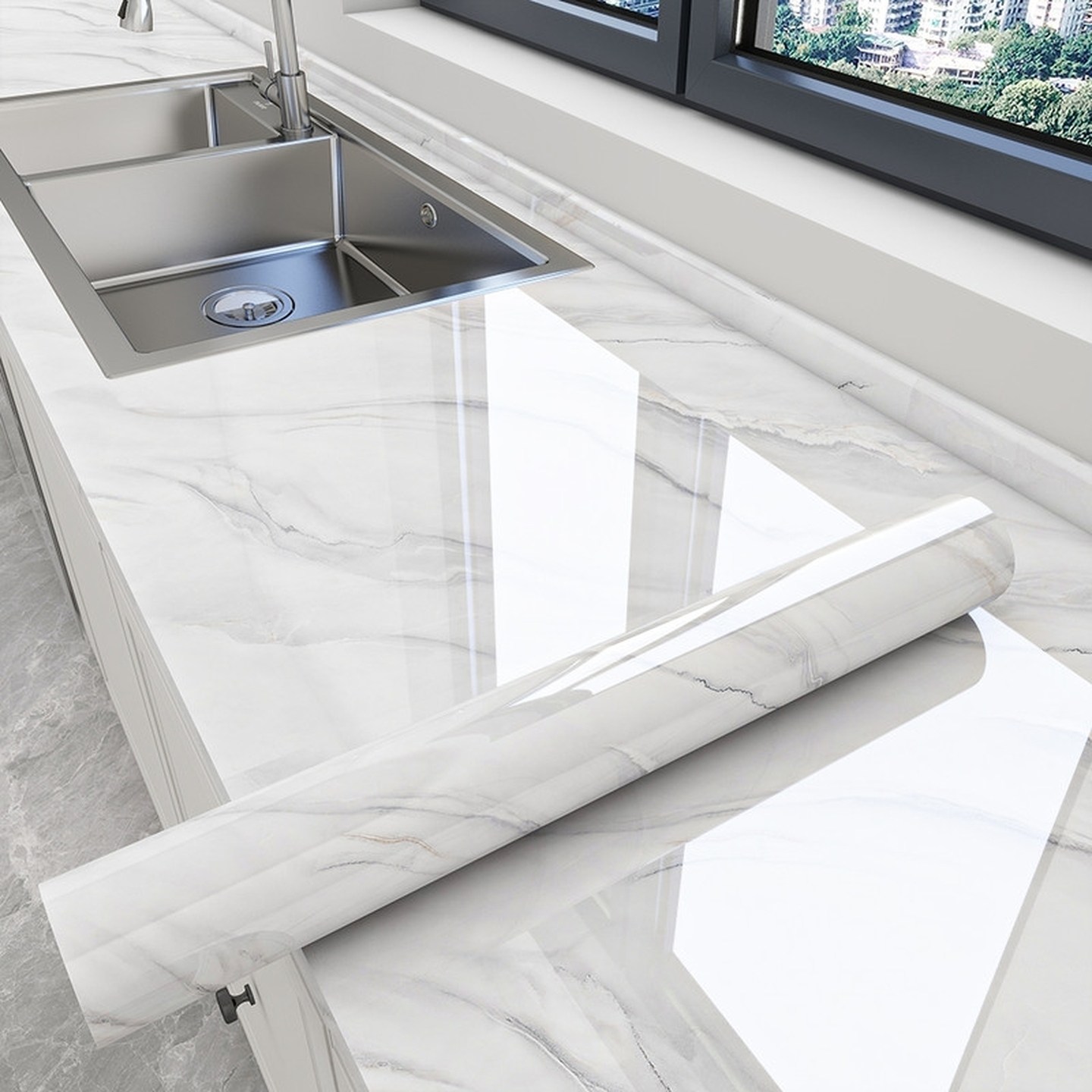 厨房防油贴纸防水自粘耐高温加厚灶台台面瓷砖翻新新款大理石贴膜,家居饰品,软装墙贴,淘宝优惠券,粉丝福利购,淘宝优惠卷